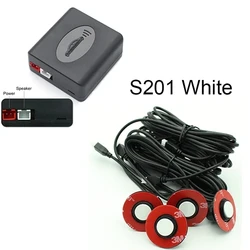Advanced Car Parking Sensor Kit with Reverse Backup Alarm and Adjustable Buzzer (White)