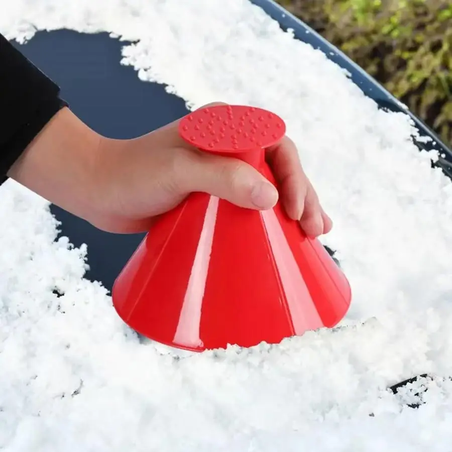 2pc Car windshield defroster snow bucket conical defrosting tool glass scraper large horn defroster
