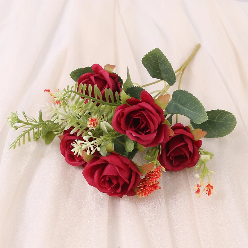 30 cm gefälschte Rose künstliche Blume 1/3 Stück Seide künstliche weiße Blumenstrauß Blume für Hochzeit Party Braut Decora DIY Home Ornament – Detail 9