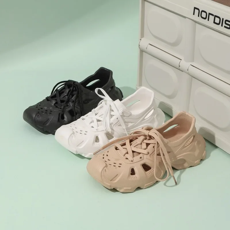 

2024 New Summer Boys' Simple Beach Sandals and Slippers, Hollow Breathable Girls' Comfortable, Casual and Fashionable Slippers