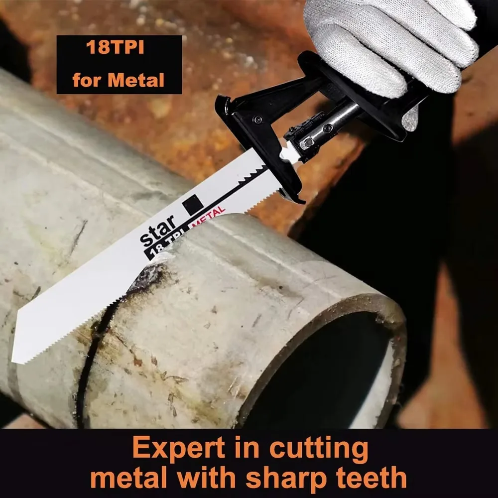 Reciprocating Saw Blades 1set Reciprocating Saw Blades Saber Saw Handsaw Multi Blade For Cutting Wood Metal PVC Tube Power Tools Accessories