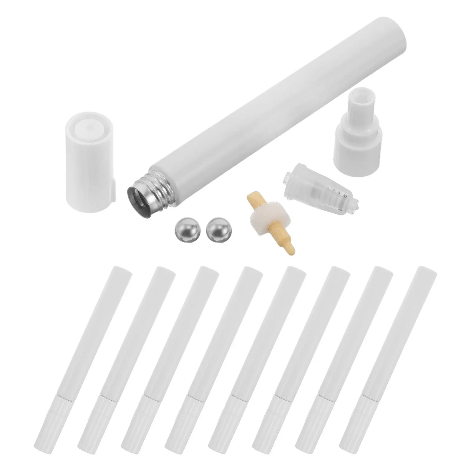 10개입 빈 필러블 페인트 펜 4.5mm 사선 팁 리필 가능 알루미늄 마커 DIY 그래피티 터치업 부드러운 선 그리기용
