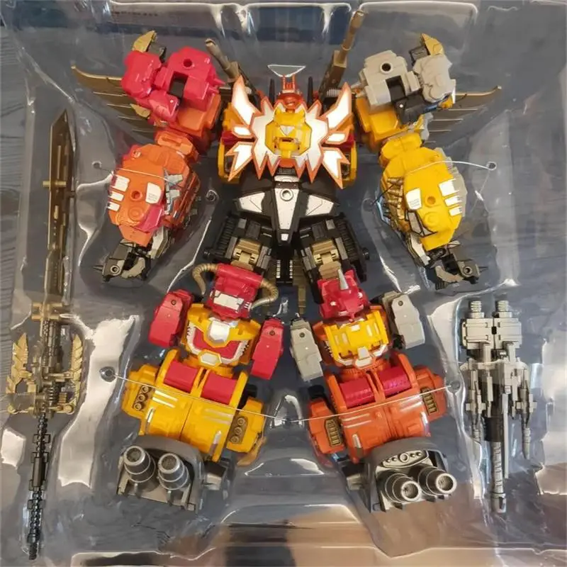 

34cm Anime Figures Transformation 6 In 1 Ko Predaking Crazy Beast Fit Clan Hexagon Mechanical Shape-shifting Robot Toys Gifts