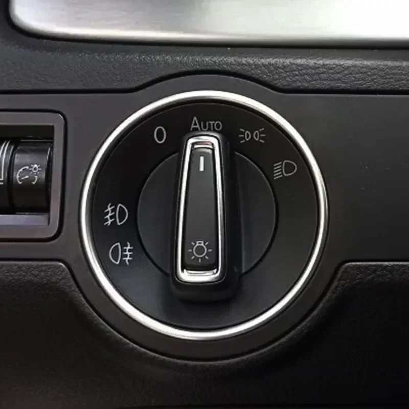 Car Headlight Switch Decorative Frame Trim Ring Sticker Fit for Volkswagen VW Golf Jett MK5 MK6 Passat B6 B7 CC Touran Tiguan car headlight switch trim