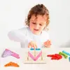 Children's Wooden Montessori Variable Shape Matching Column Creative Building Blocks Early Education Toy Baby Puzzle Blocks 5