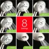 High Pressure 48-setting Rain & Handheld 3-way Shower Head Combo - Anti-clog Nozzles/Tub, Tile & Pet Power Wash/Extra Long 6 ft. 5