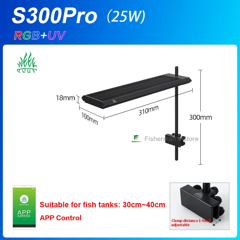 WEEK AQUA S série S300/400/450Pro, luz de aquário, grama de água e