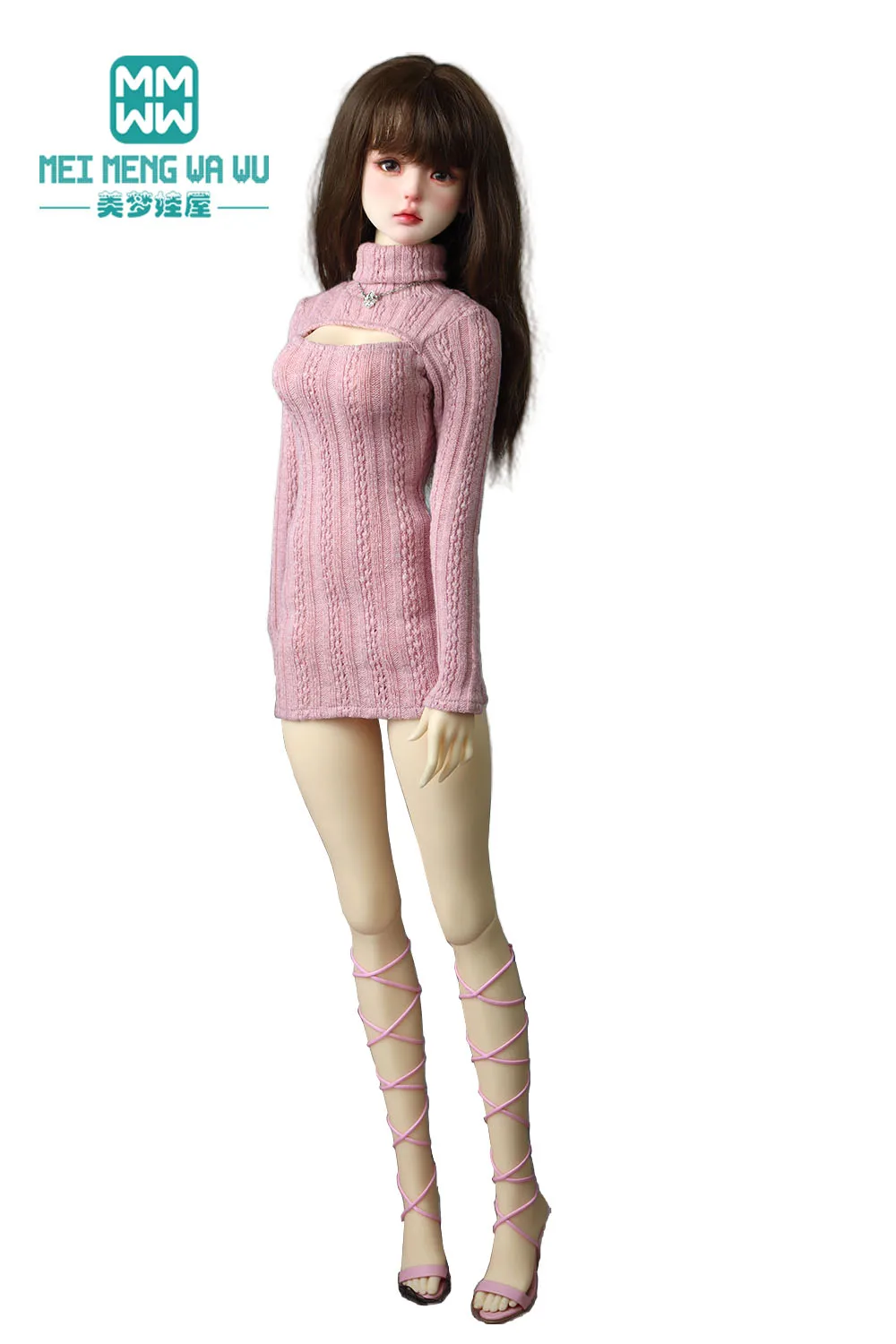 BJD Puppenkleidung für 1/4 1/3 MSD SD DD Spielzeug Gelenkpuppen Mode Twist Rollkragenpullover Kleid Mädchen Geschenk – Detail 34