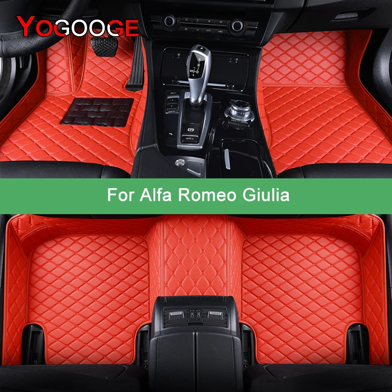 

YOGOOGE Custom Car Floor Mats For Alfa Romeo Giulia Auto Carpets Foot Coche Accessorie