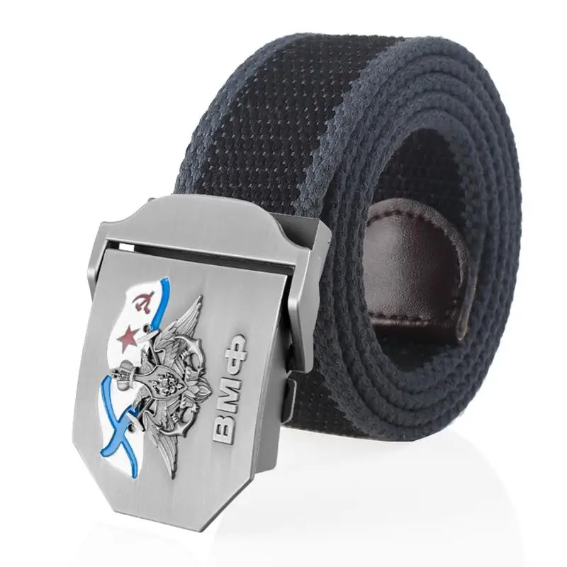 SupSindy Männer Frauen Canvas Gürtel 3D Russische Marine Metallschnalle Jeans Bund UdSSR ВМФ Militärsoldaten Taktische Gürtel Männlicher Riemen – Detail 15
