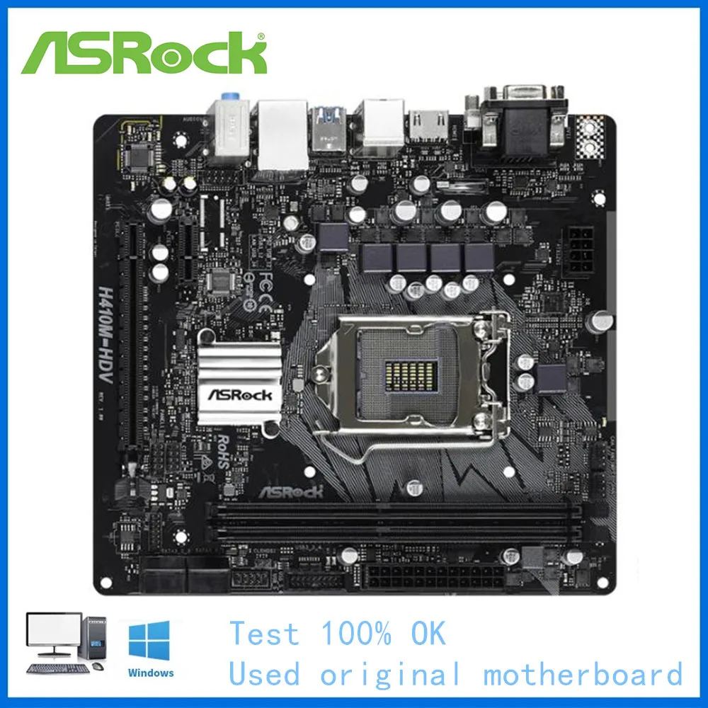 Scheda Madre H410 Utilizzata Per Presa Scheda Madre Asrock H410M-Hdv Lga1200 Ddr4 Supporto Scheda Madre Desktop 11400 10100F