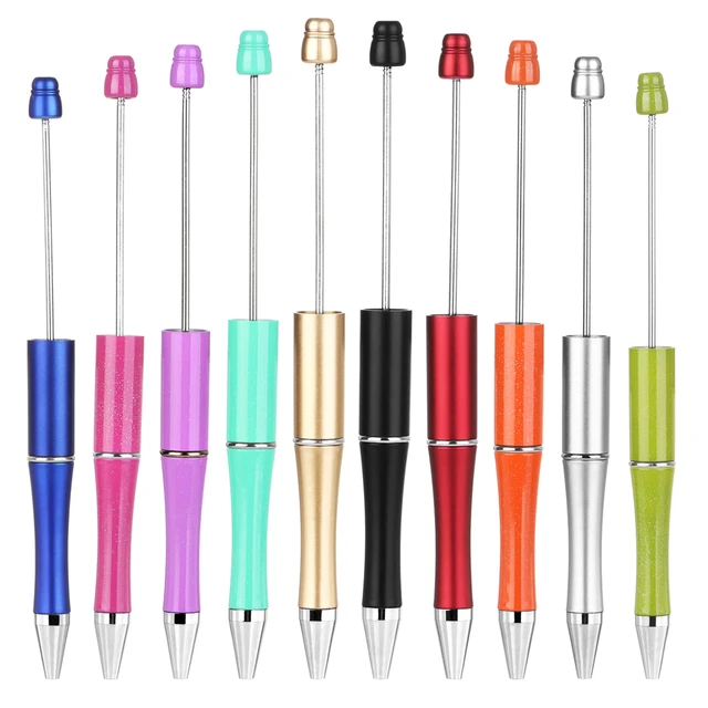 プラスチック製のビーズ付きペンビーズペン子供向けの面白いボールペン