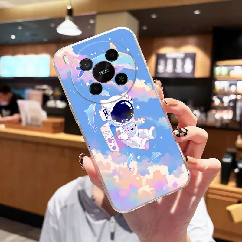 Clear Shockproof Soft Silicone Cat Design Phone Case - Flower Pattern Back Cover