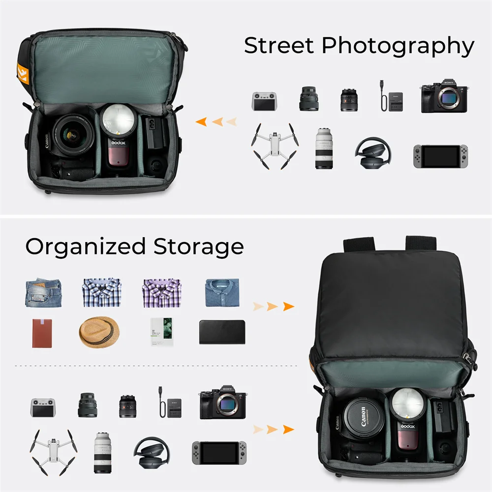 K&F Concept 22L Camera Backpack 2 In 1 Photographers Camera
