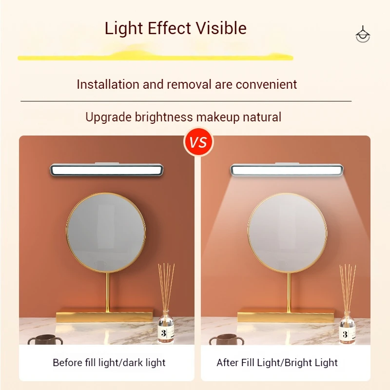 LED Makeup Mirror Light USB Rechargeable 9W Stepless Dimming Vanity Lamp Hanging Magnetic Bedroom Night Reading Table Lamps makeup mirror mirror lights makeup mirror lights vanity light makeup lamp