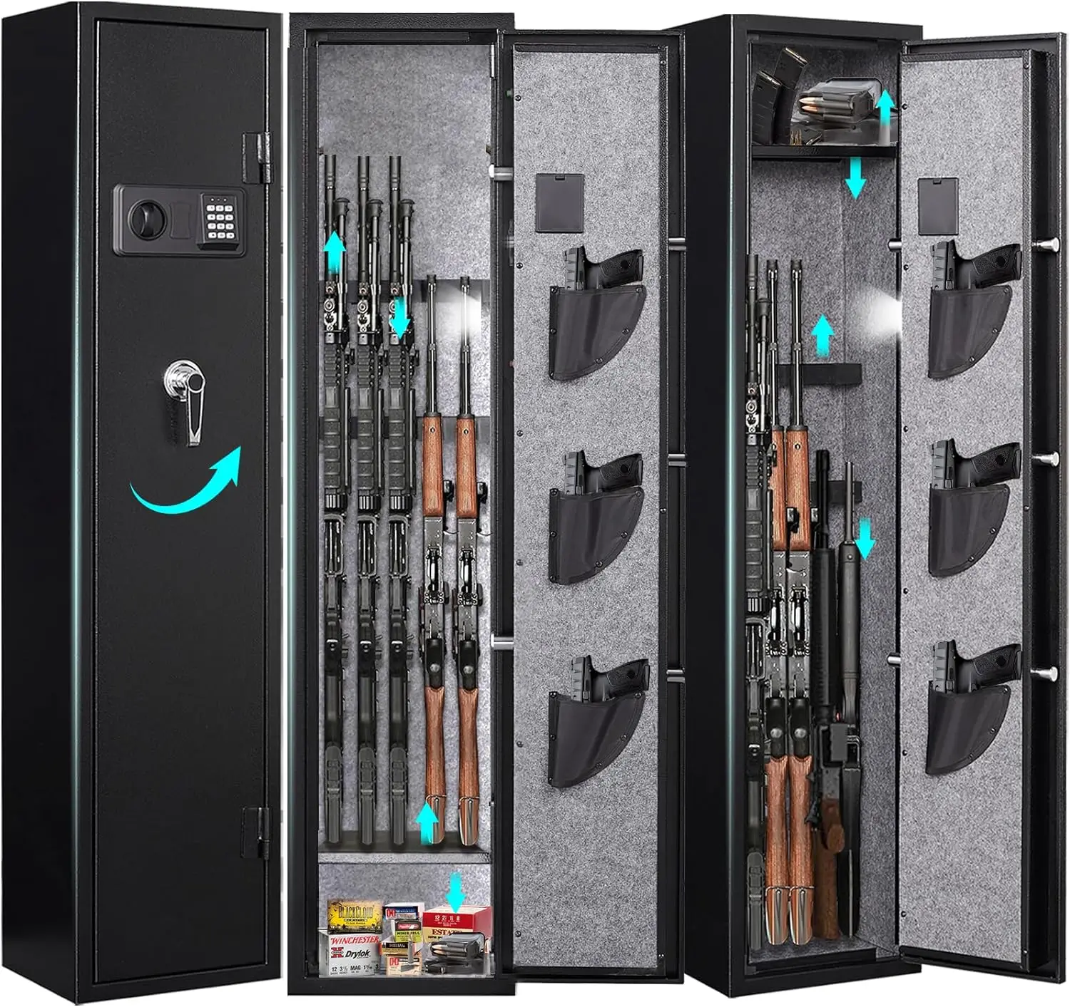 Gun Safes for Home Rifle and Pistols with Adjustable Dividers Racks gun-safes-for-home-rifle-and-pistols-with-adjustable-dividers-racks