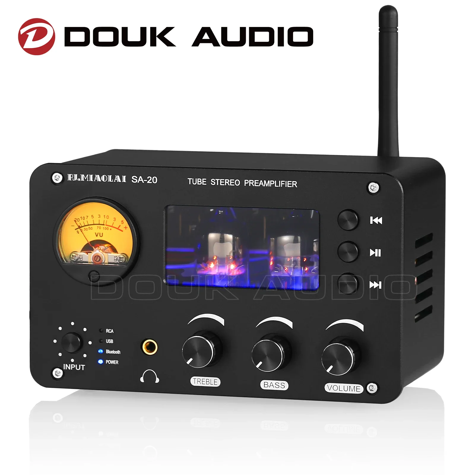 

Douk Audio HiFi вакуумный ламповый предусилитель, стерео приемник Bluetooth USB музыкальный плеер, сбалансированный предусилитель XLR, Настольный усилитель для наушников