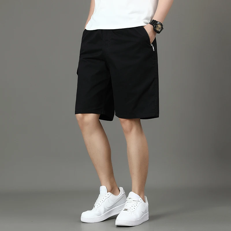 Summer new men's work shorts pocket zip trend versatile casual trousers five work trousers 4