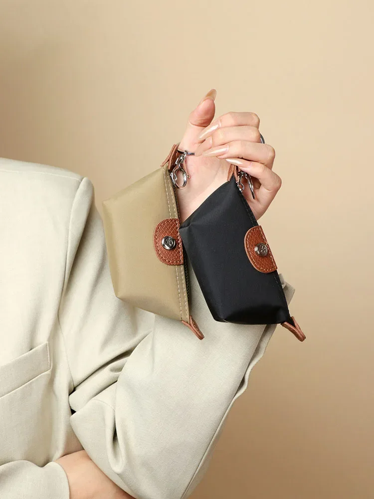 Delicate Mini Purse Dumpling Bag Portable Nylon with Leather Lipstick Coin Earring Earphone Key Pouch Designer Handbags leather coin purse leather hand bag