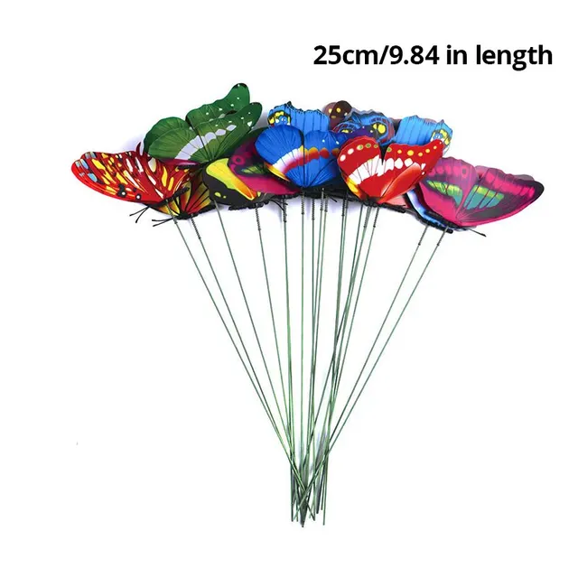 Kettősrétegű Szimuláció Pillangó Kertészeti Virág Elrendezés Dekoráció Szépítő Rúd Esküvői Otthoni Dec - Image 6