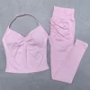 New Seamless Yoga Set Women Gym Clothing Scrunch Bum Legging Padded Tank Top Workout Outfits Fitness Sportswear Suits 3