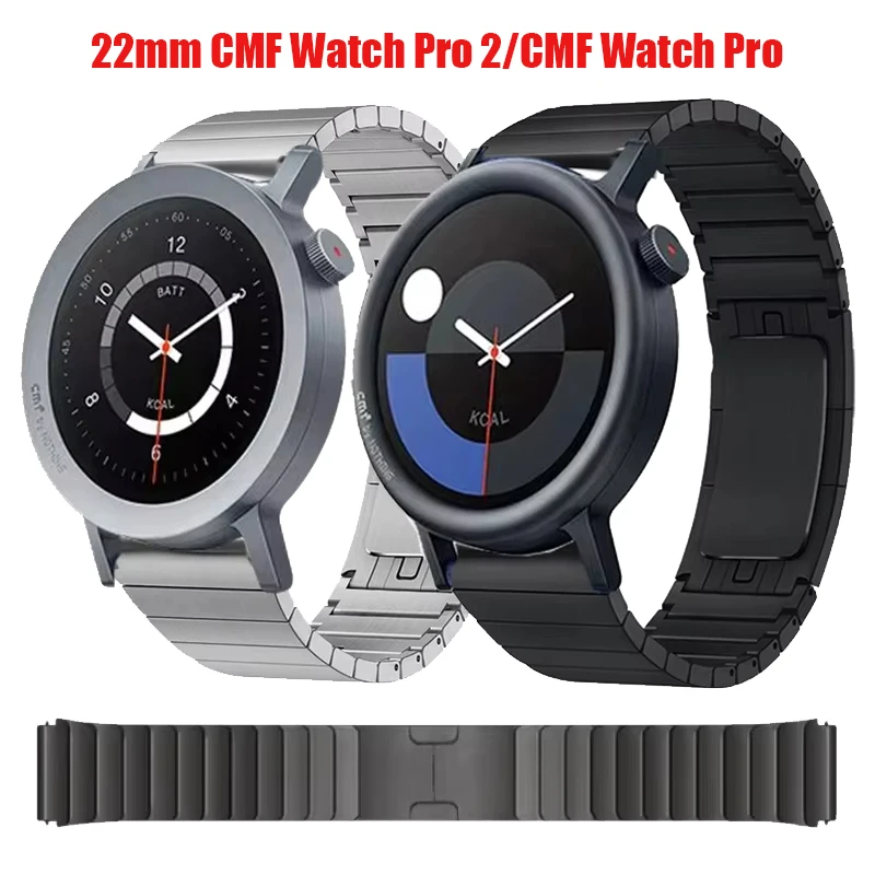 Premium 22mm Stainless Steel Metal Bracelet Watchband, Business Edition