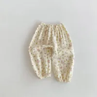 Child's Spring Summer Thin Pants Kids Girls Floral Pants Fashion Cute Pants For Baby Boys Loose Casual Simple Versatile Trousers 6