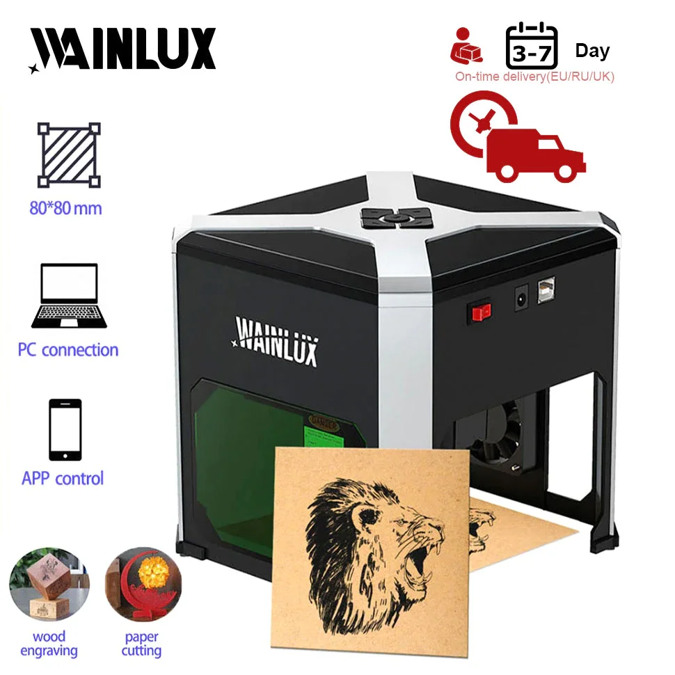 Wainlux Laser Engraver K6 3000mw CNC Bluetoot Mini Laser Engraving Machine DIY Mark Printer Cutter Woodworking Wood Plastic laser engraving machine