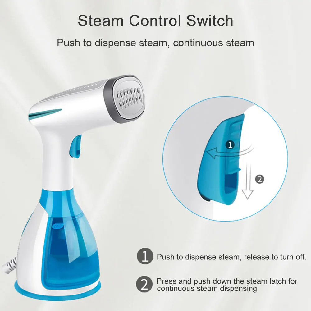 

1500W Powerful Steam Portable Clothes Steamer Auto-Off 290ML Water Bank Garment Steamer for Clothes Ironing for Home and Travel