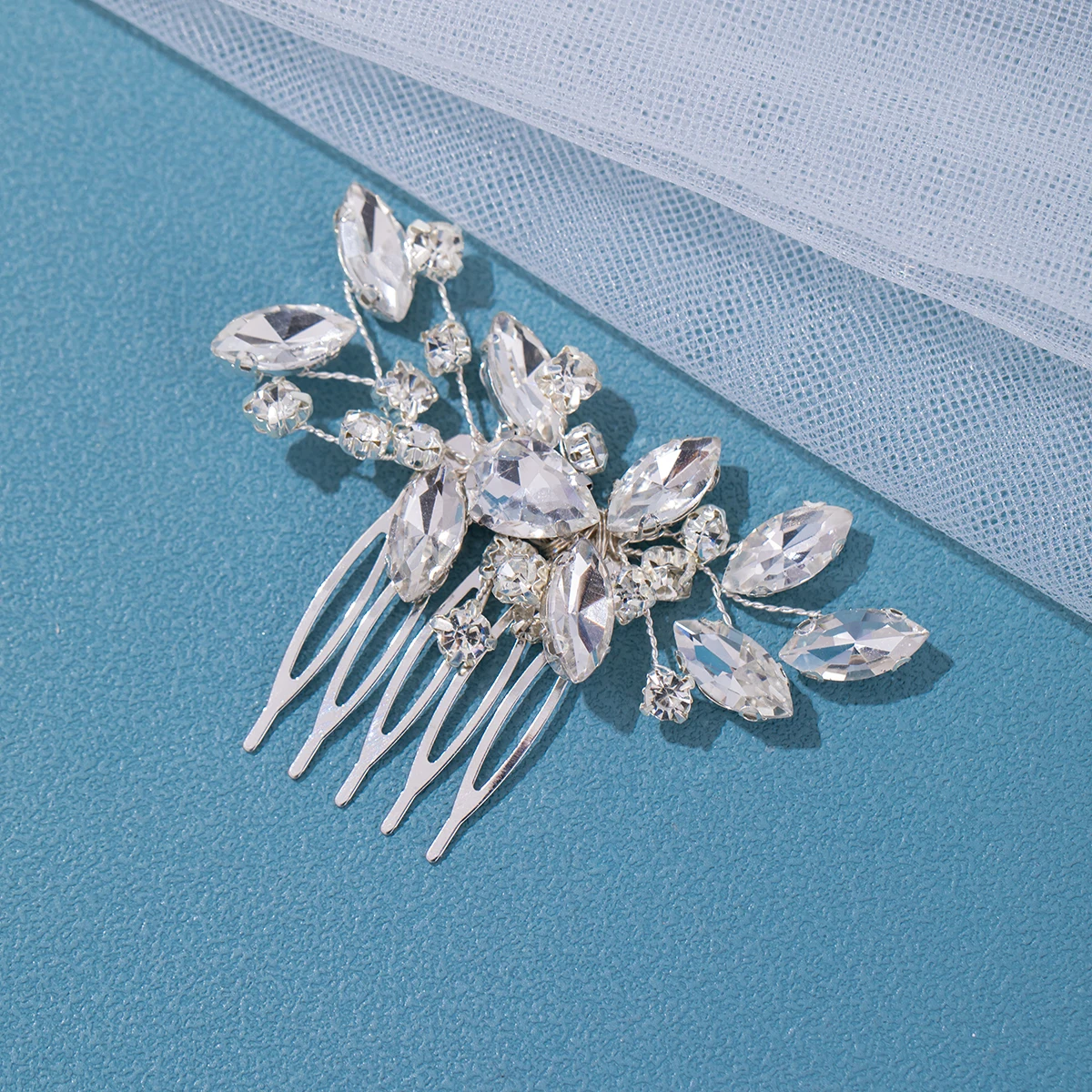 Fashion Silver Gold Color Hair Combs For Women Bride Handmade Crystal Rhinestone Princess Hairband Wedding Hair Accessories