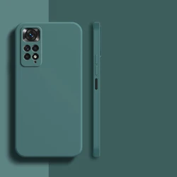 Shockproof Liquid Silicone Phone Case - Durable Protection and Style for Note11Pro 5G Global (BlackGreen)