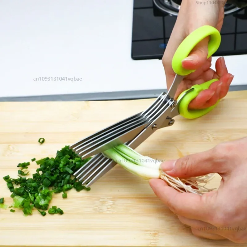 5 Blade Multipurpose Stainless Steel Kitchen Shears Durable Herb Scissors For Chopping Chive Parsley Gadget Food Scissors