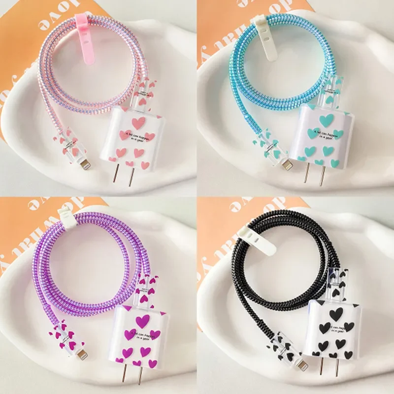 5pcs Charging Data Cable Protector For iPhone 18/20w Charger Protective Cover Winder Accessories