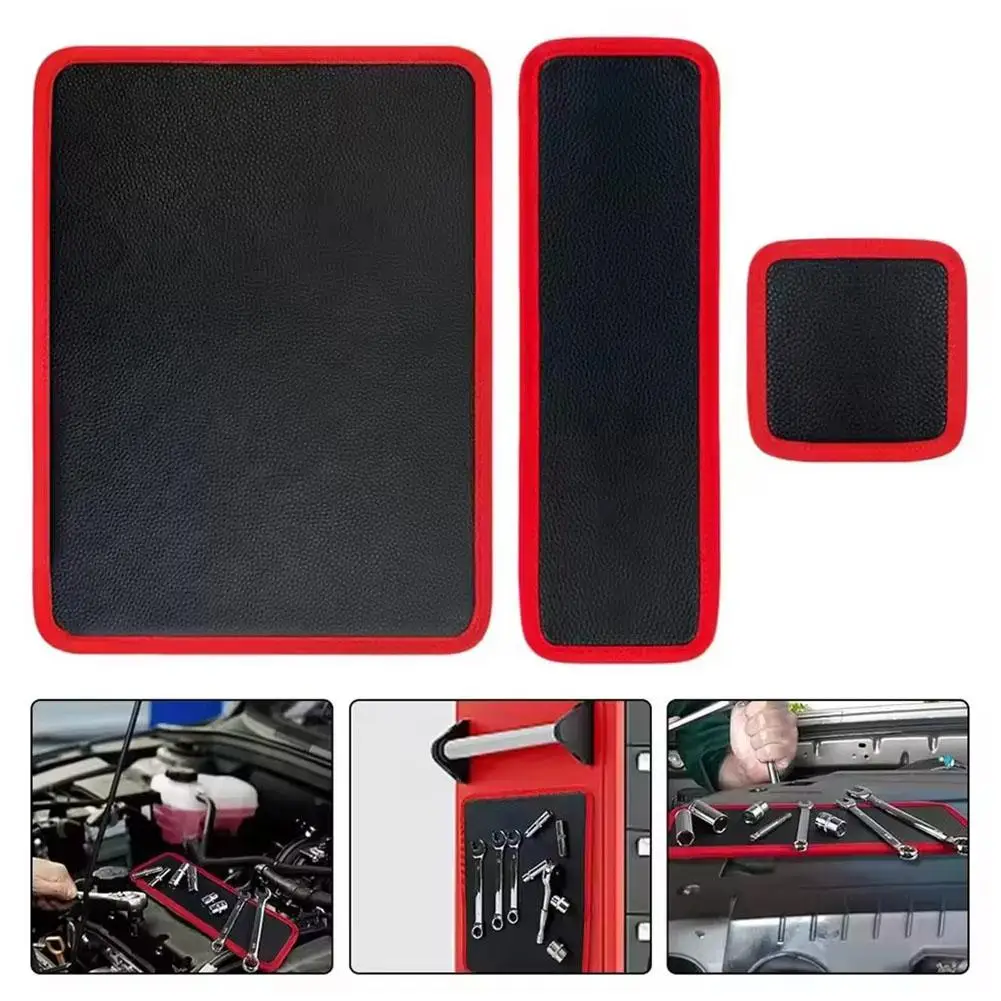 Tapis de perçage magnétique pour modélisme rouge, utilisé pour protéger l'établi lors du perçage.