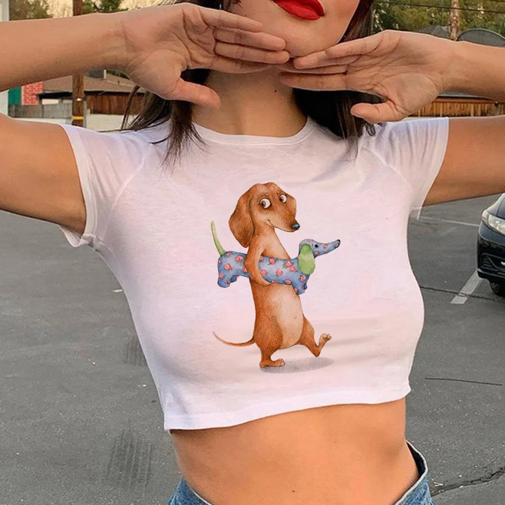 

Dachshund t-shirts women graphic harajuku anime t shirt girl Japanese harajuku clothes