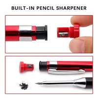 Professional Metal Long Head Woodworking Mechanical Pencil with Lead Refills, for Carpenter Marking Engineering Drawing Tool 3