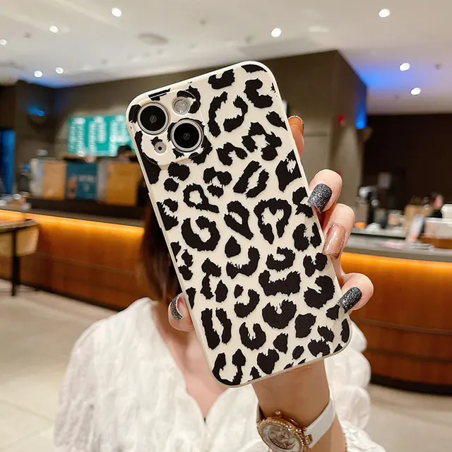 Ins Pink Love Purple Heart Phone Case for IPhone 11 12 13 14 Pro Max X XS XR MAX 7 8Plus SE2 Leopard Milk Print Soft Cover Shell 7