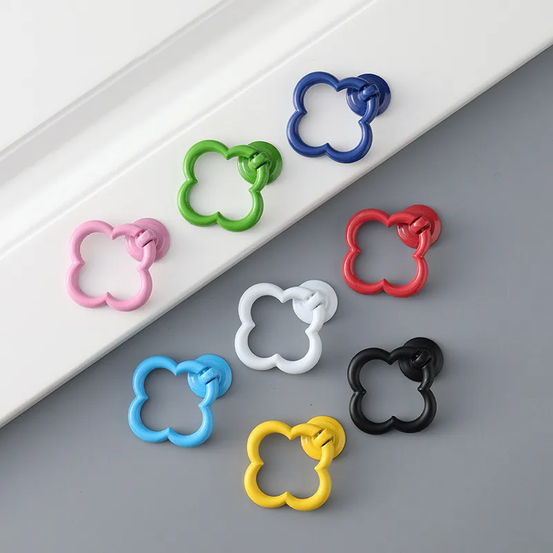 

2PC Modern Simplicity Ring Furniture Door Pull Handle Colourful Cabinet Dresser Drawer Knobs Handle Cupboard for Jewelry Box