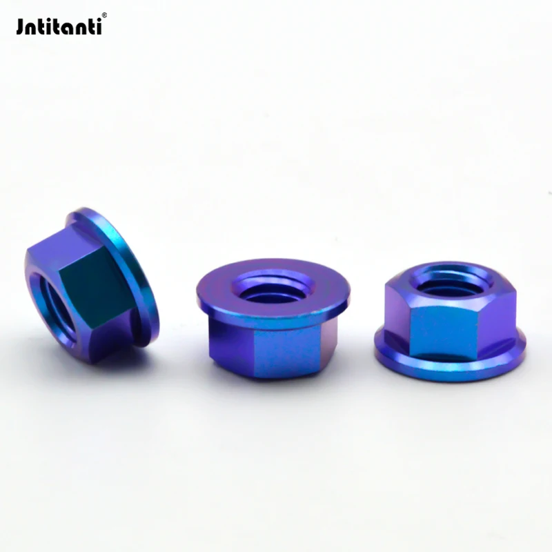 Jntitanti Gr5 Titanium flange Nut M5 M6 M8 M10 M12 Flange nut for Bicycle  Motorcycle Car - AliExpress