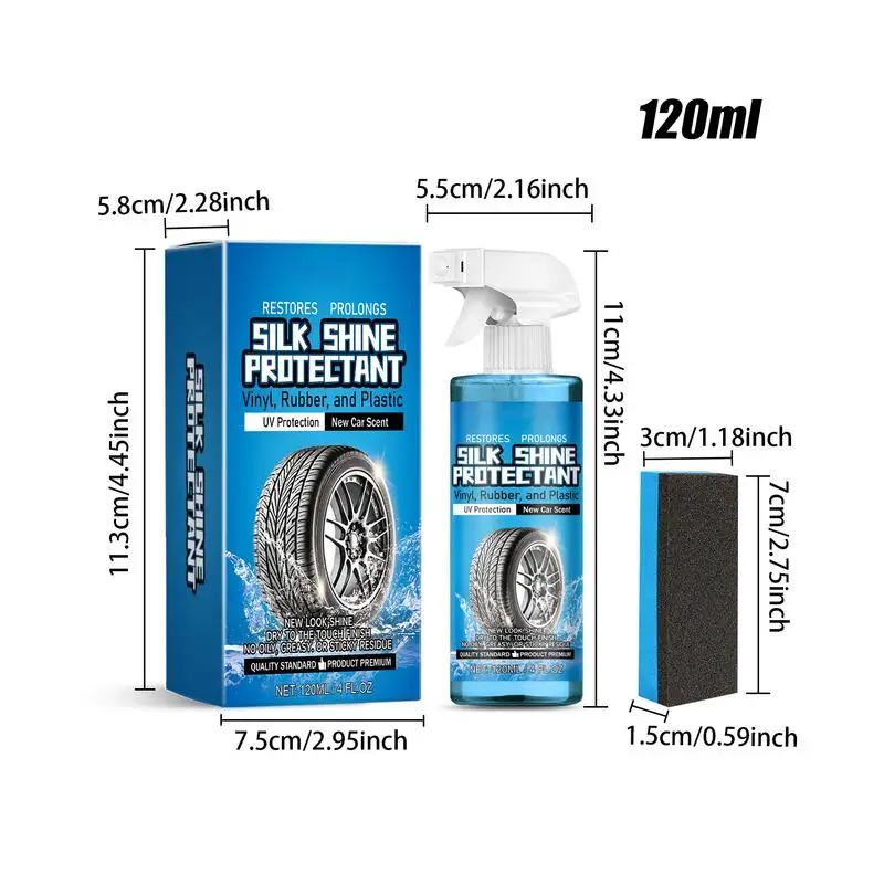 Wheel Cleaner Spray Powerful Vehicle Wheel Cleaner 120ml Auto Shine Rubber Part Portable Tire Shine Tire Stain