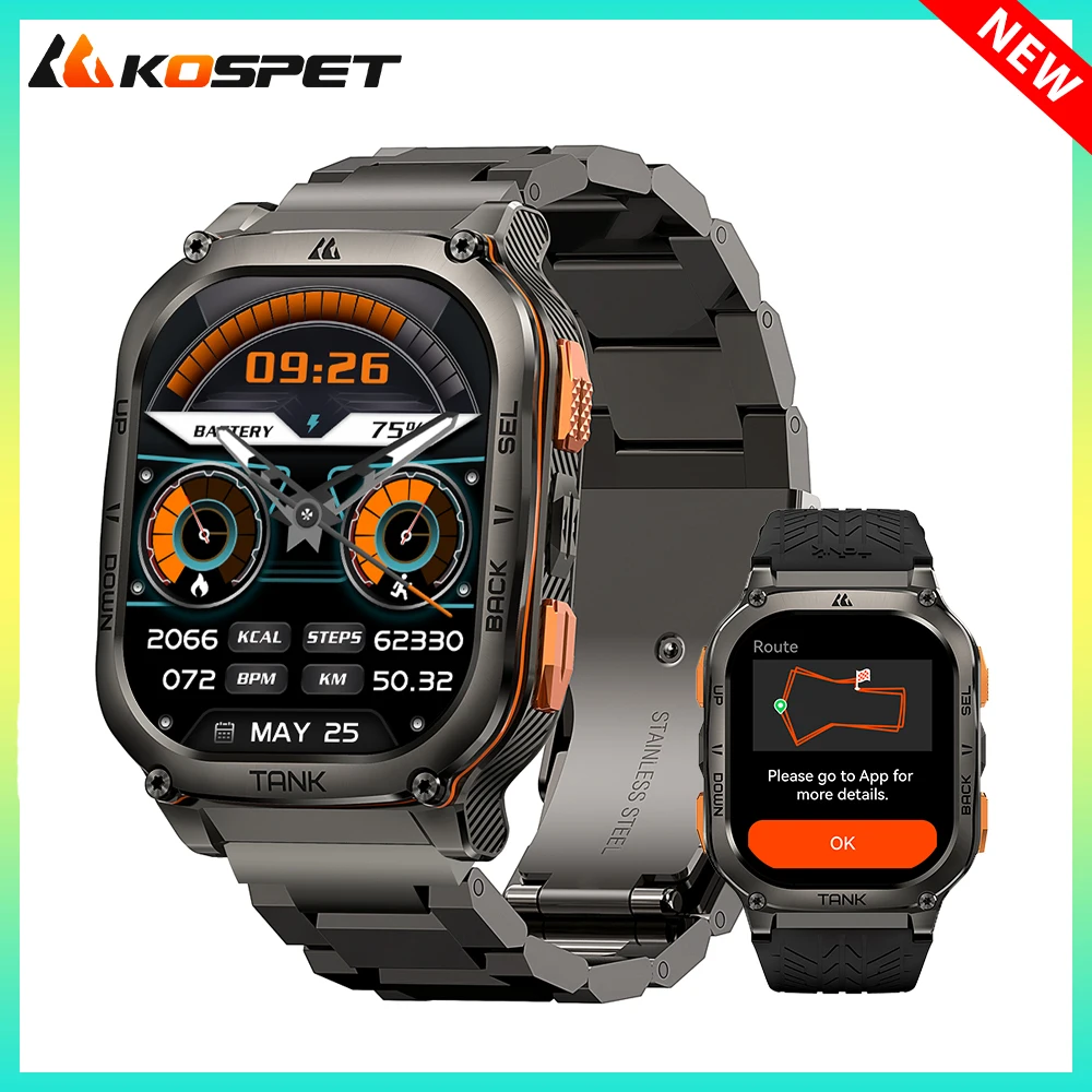 KOSPET TANK M3 Ultra GPS Smartwatches for Men Women Waterproof Smart watch 480mAh Digital Fitness AOD Male Electronic Watches smart watch
