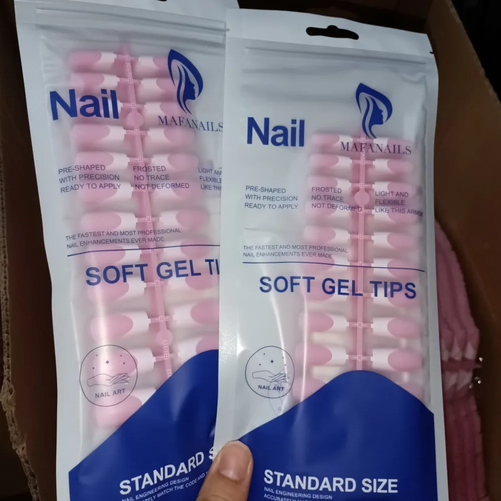 120 Pack Pink French Tip Press On Nails