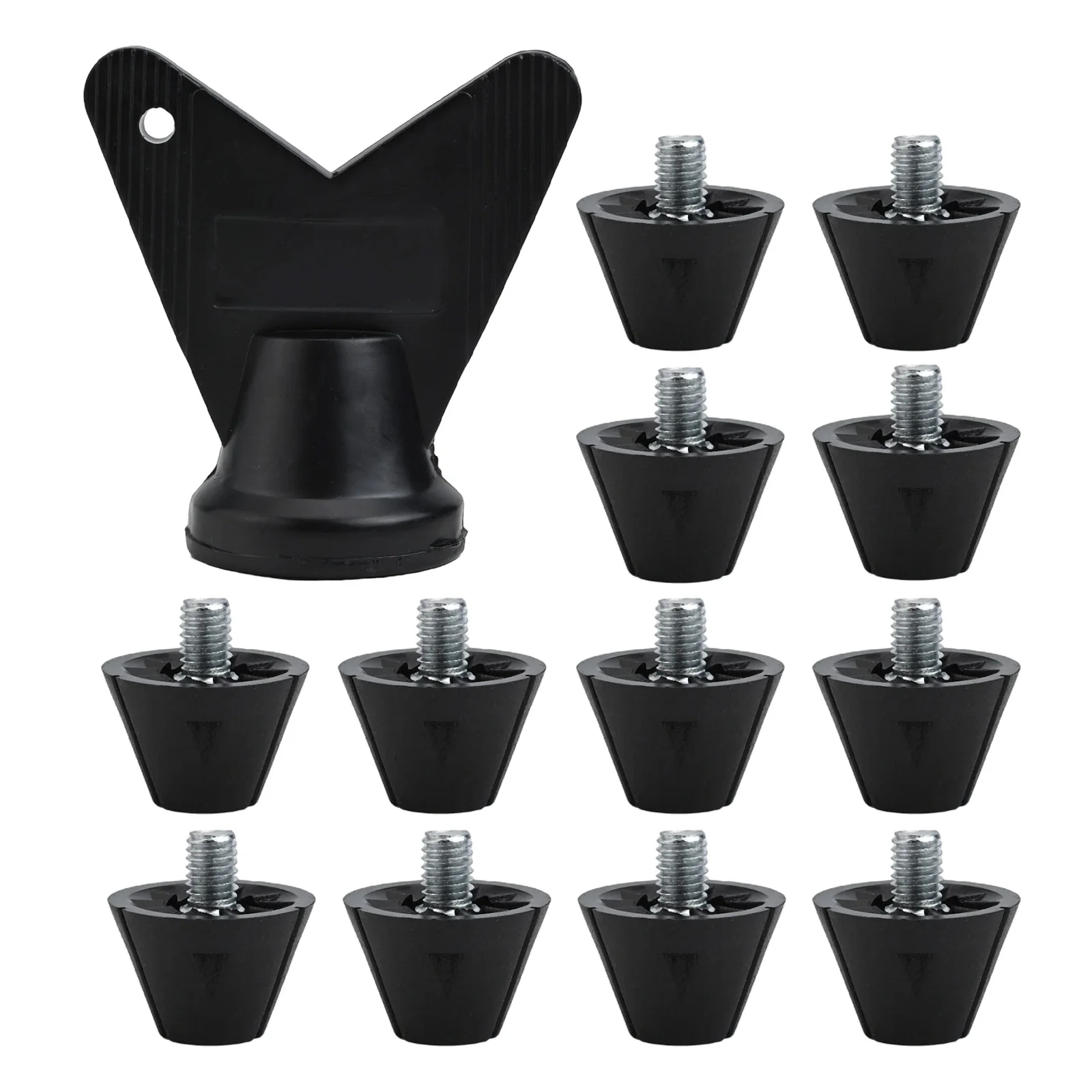 12 Pièces Crampons De Bottes Football/Rugby - Goujons à Visser M5 Anti-Dérapants 11mm Et 13mm Avec Clé