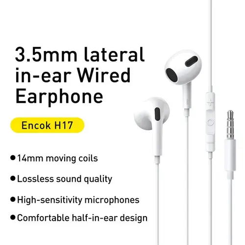 Baseus H17 3.5mm Wired Earphone with Microphone Wire-controlled in-ear Headphone For Music Sport In Ear Monitor Earbud Headset - Image 2