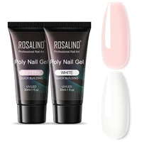 ROSALIND 30ml Poly Nail Gel Acrylic Crystal Nail Art Poly Nail Varnish Semi Permanent Quick Extension Nail Gel Need UV/Led Lamp 1