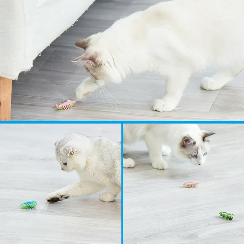 Mini Cat Toy Electric Bug Cat Toy Interactive Cute Ladybird Beetle Automatically Turn Over Pet Insect Interactive Jouet Chat
