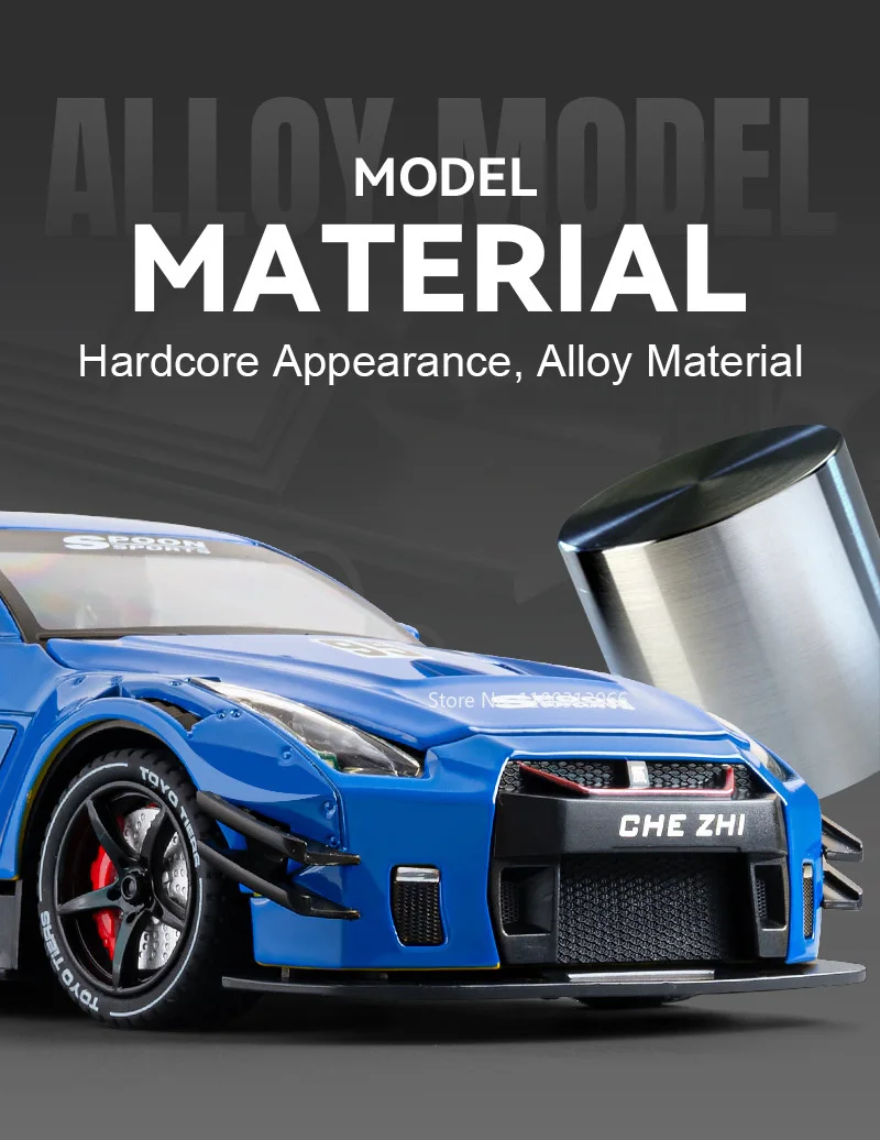 1:24 Nissan Gtr Sport Simulation Alloy Model Sound Light With Smoke
