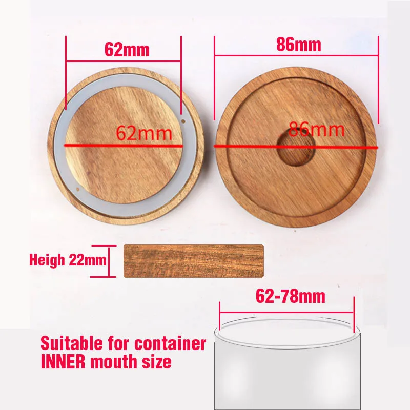 Food Cover Kitchen Utensils Acacia Wood Sealing Lid 1PC