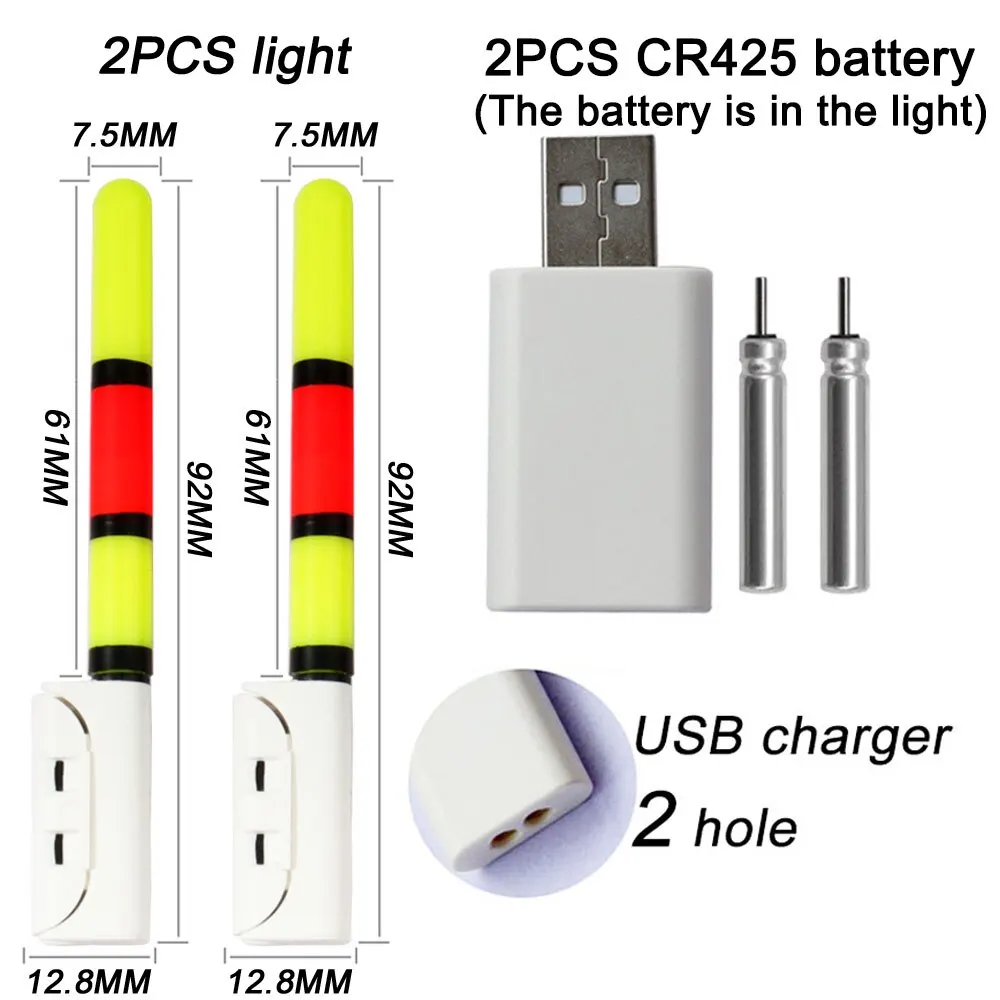 LED Fishing Light Stick with USB Rechargeable Battery - Luminous Night Tackle Fluorescent Lamp