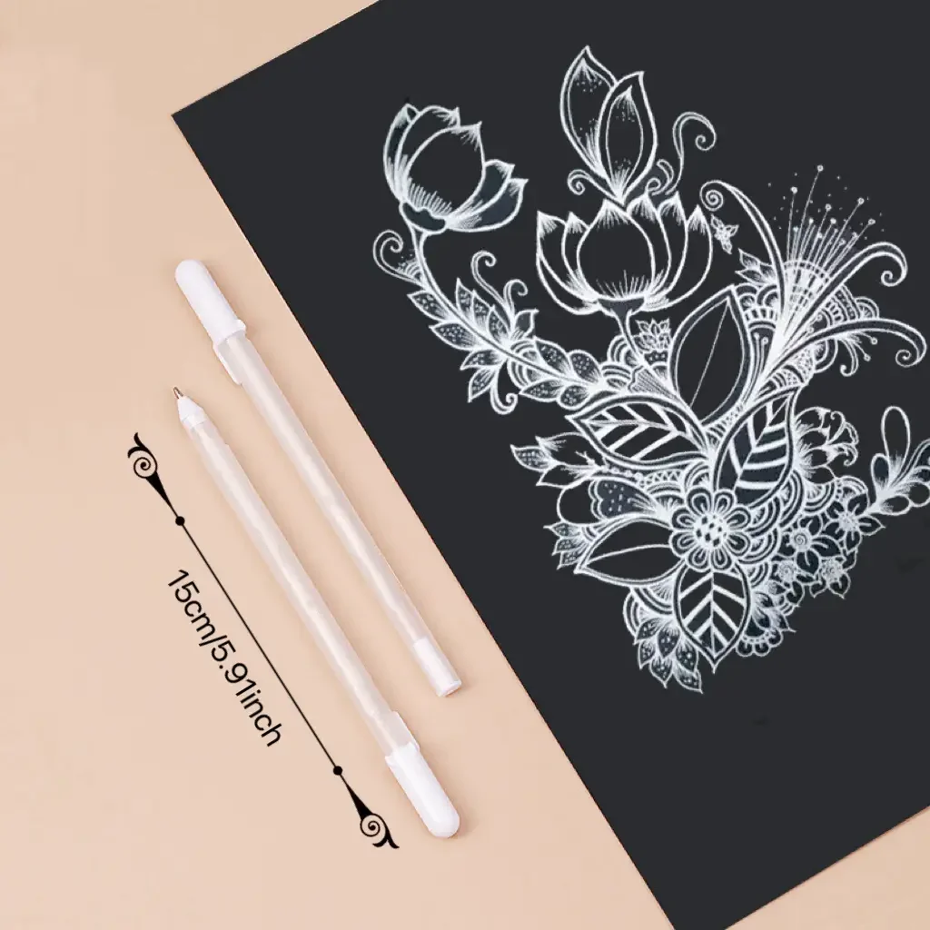 5pcs White Markers & Gel Pens - Perfect For Artists & Comic Drawers! 5